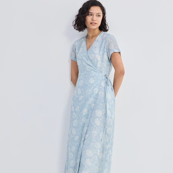 Maxi Wrap Dress in Florals - Picture 1 of 9